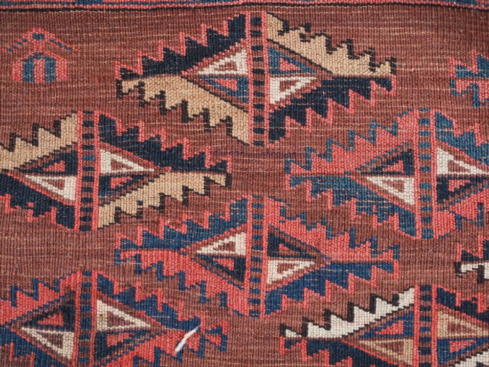 ANTIQUE YOMUT TURKMEN 9 GUL CHUVAL, GOOD COLOURS, CIRCA 1900. View XIII