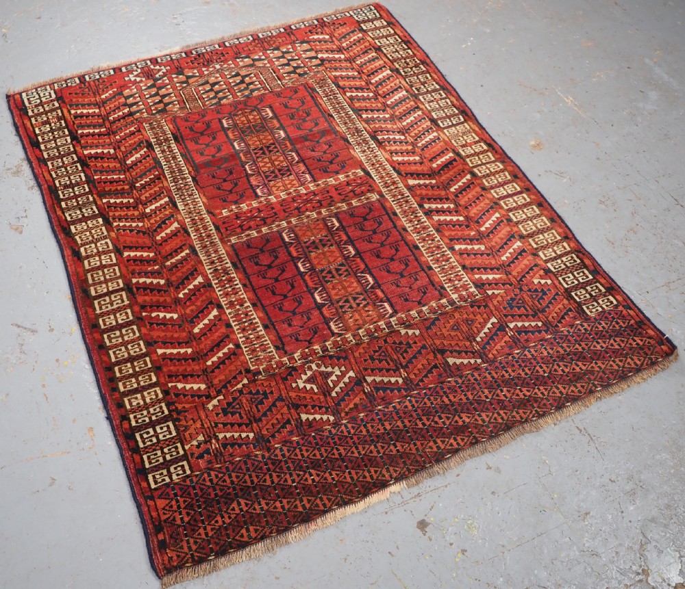 ANTIQUE TEKKE TURKMEN 'ENSI' DOOR RUG, GOOD COLOUR, CIRCA 1880. View II