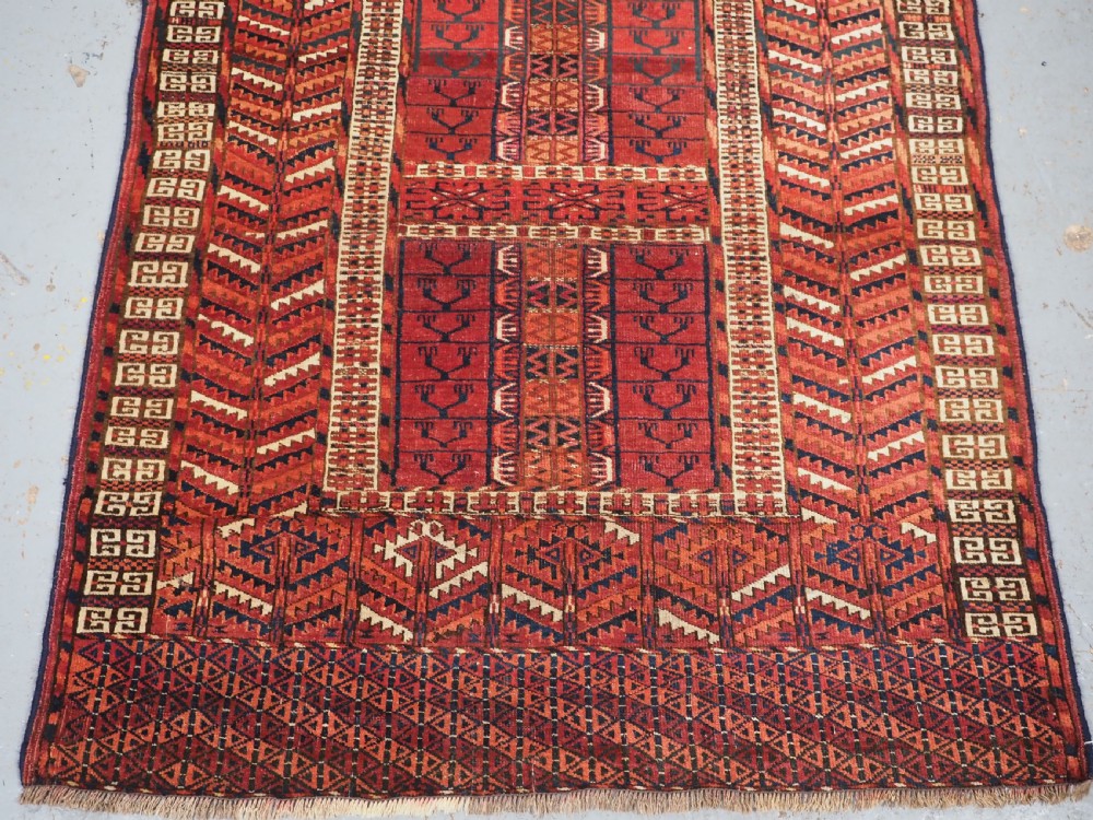 ANTIQUE TEKKE TURKMEN 'ENSI' DOOR RUG, GOOD COLOUR, CIRCA 1880. View IV