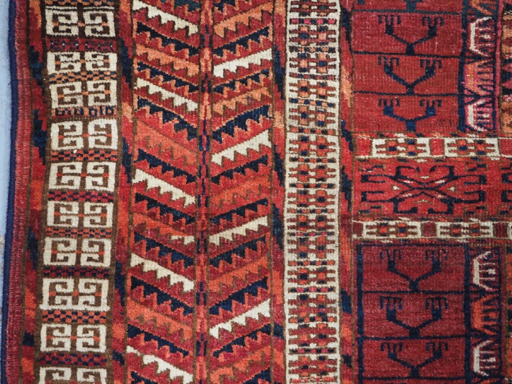 ANTIQUE TEKKE TURKMEN 'ENSI' DOOR RUG, GOOD COLOUR, CIRCA 1880. View VI