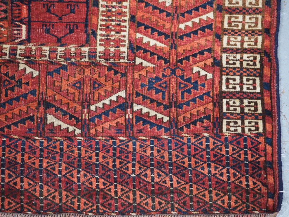 ANTIQUE TEKKE TURKMEN 'ENSI' DOOR RUG, GOOD COLOUR, CIRCA 1880. View IX