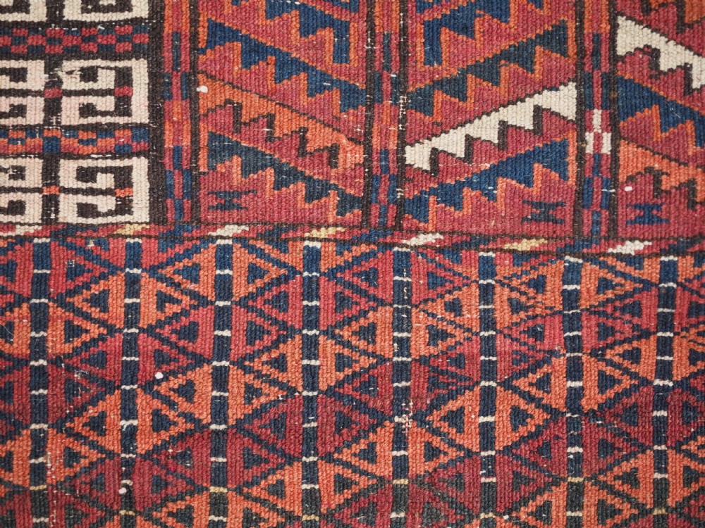 ANTIQUE TEKKE TURKMEN 'ENSI' DOOR RUG, GOOD COLOUR, CIRCA 1880. View XI