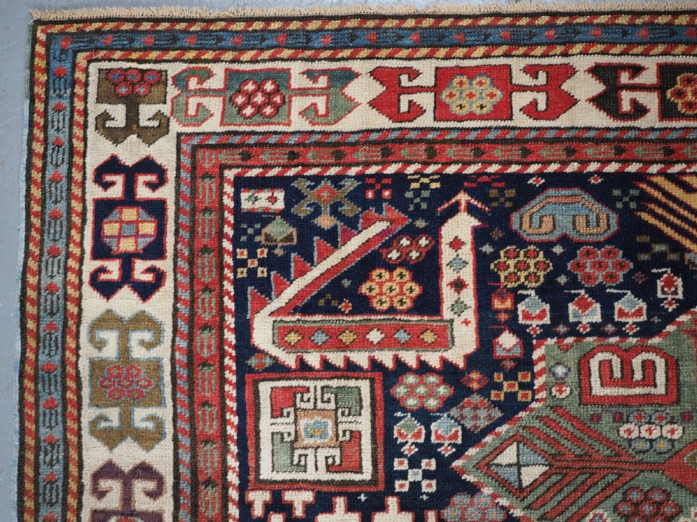 ANTIQUE CAUCASIAN AKSTAFA LONG RUG, SPECTACULAR EXAMPLE, CIRCA 1850-70. View VII