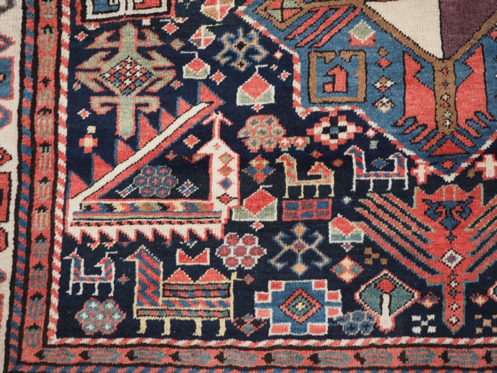 ANTIQUE CAUCASIAN AKSTAFA LONG RUG, SPECTACULAR EXAMPLE, CIRCA 1850-70. View XVI