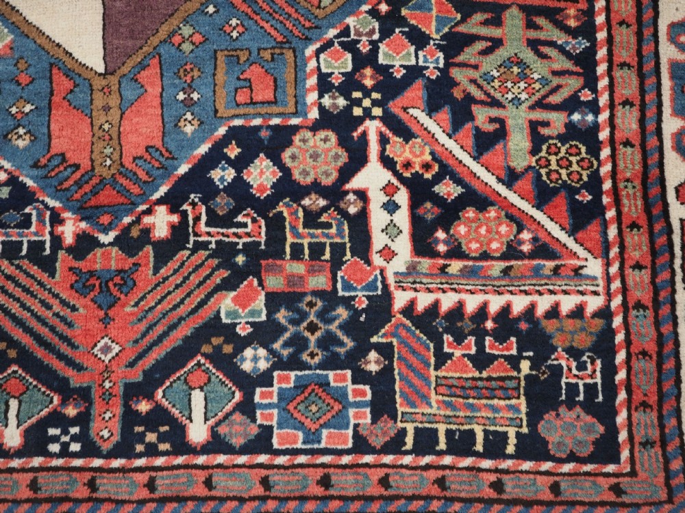 ANTIQUE CAUCASIAN AKSTAFA LONG RUG, SPECTACULAR EXAMPLE, CIRCA 1850-70. View XVII