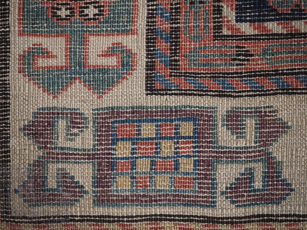 ANTIQUE CAUCASIAN AKSTAFA LONG RUG, SPECTACULAR EXAMPLE, CIRCA 1850-70. View XIX