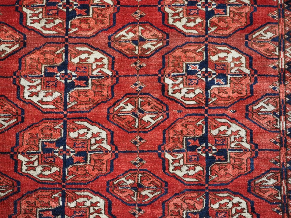 ANTIQUE TEKKE TURKMEN MAIN CARPET, SMALL SIZE WITH GOOD COLOUR, CIRCA 1890. View IX