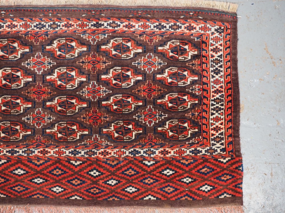 ANTIQUE YOMUT TURKMEN 12 GUL CHUVAL, GOOD ELEM DESIGN, CIRCA 1890. View III