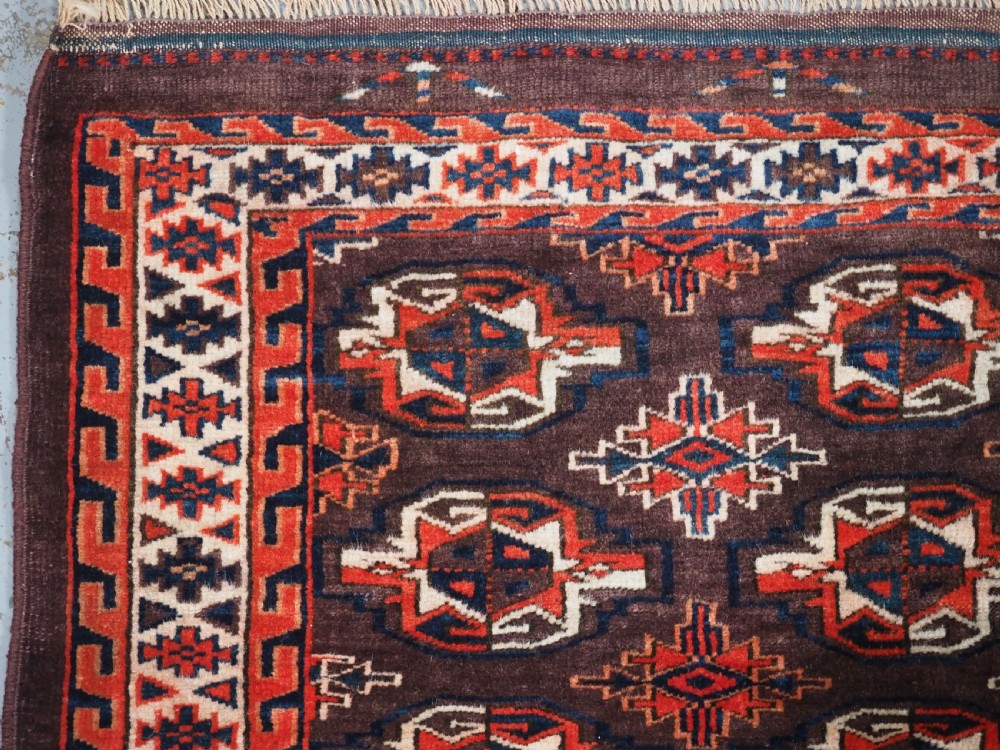 ANTIQUE YOMUT TURKMEN 12 GUL CHUVAL, GOOD ELEM DESIGN, CIRCA 1890. View IV