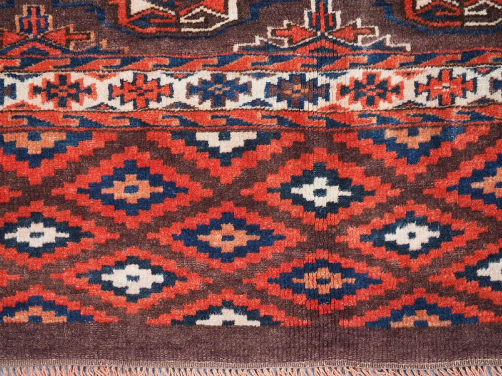 ANTIQUE YOMUT TURKMEN 12 GUL CHUVAL, GOOD ELEM DESIGN, CIRCA 1890. View VIII