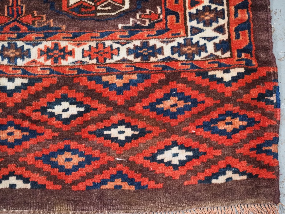 ANTIQUE YOMUT TURKMEN 12 GUL CHUVAL, GOOD ELEM DESIGN, CIRCA 1890. View XI