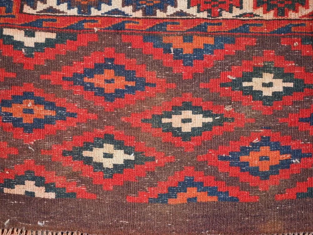 ANTIQUE YOMUT TURKMEN 12 GUL CHUVAL, GOOD ELEM DESIGN, CIRCA 1890. View XII