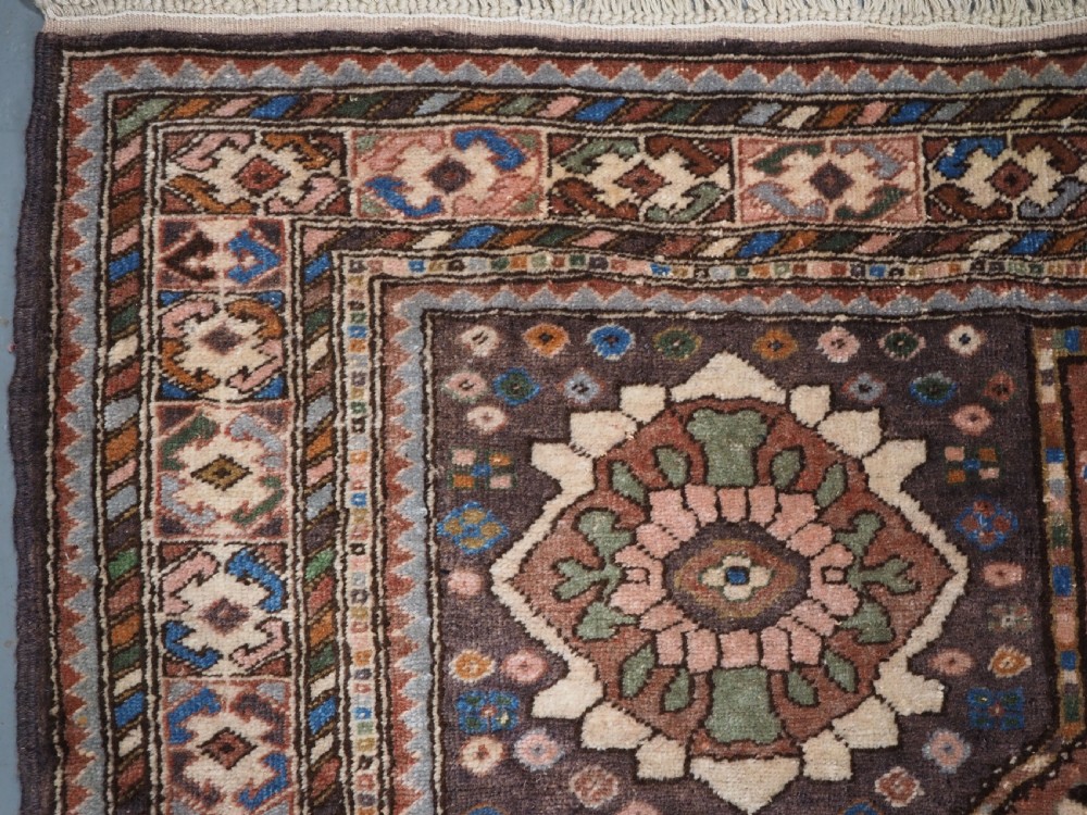 OLD ABEDEH VILLAGE RUG OF TRIBAL DESIGN, SOFT COLOURS, CIRCA 1930. View III