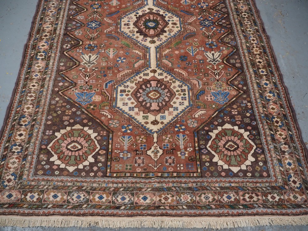 OLD ABEDEH VILLAGE RUG OF TRIBAL DESIGN, SOFT COLOURS, CIRCA 1930. View VI