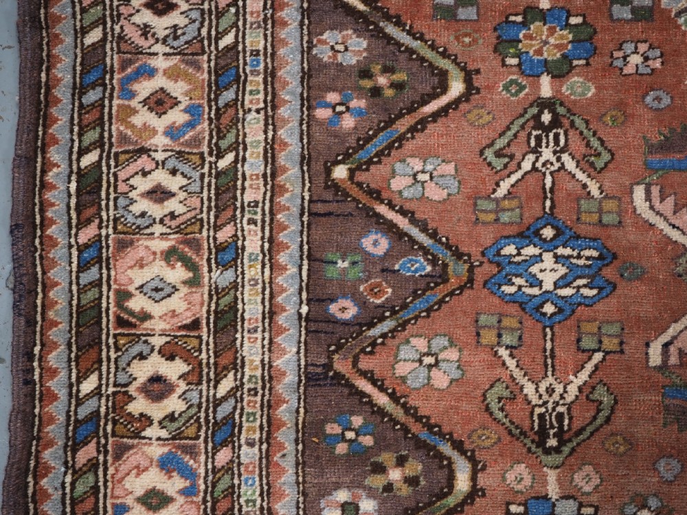 OLD ABEDEH VILLAGE RUG OF TRIBAL DESIGN, SOFT COLOURS, CIRCA 1930. View VII