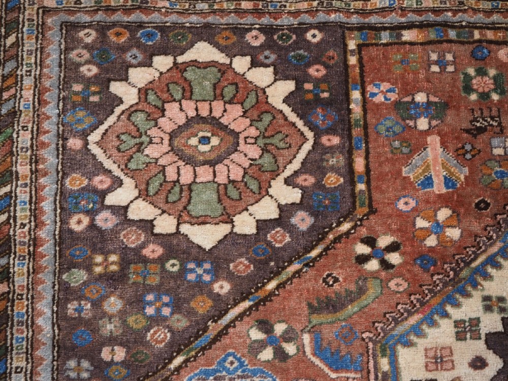 OLD ABEDEH VILLAGE RUG OF TRIBAL DESIGN, SOFT COLOURS, CIRCA 1930. View VIII