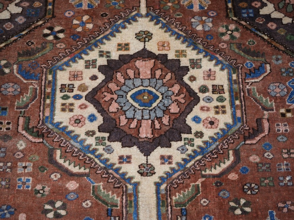 OLD ABEDEH VILLAGE RUG OF TRIBAL DESIGN, SOFT COLOURS, CIRCA 1930. View IX