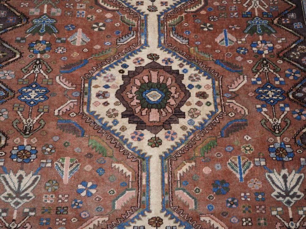 OLD ABEDEH VILLAGE RUG OF TRIBAL DESIGN, SOFT COLOURS, CIRCA 1930. View X