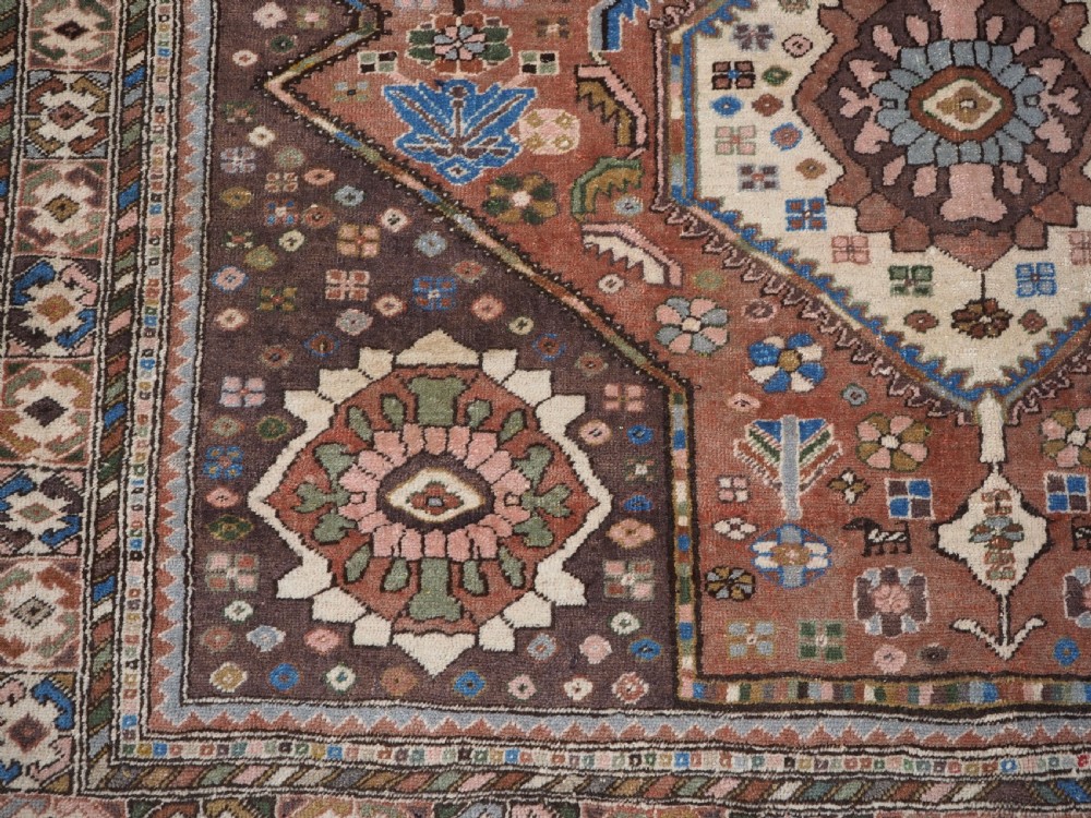 OLD ABEDEH VILLAGE RUG OF TRIBAL DESIGN, SOFT COLOURS, CIRCA 1930. View XII