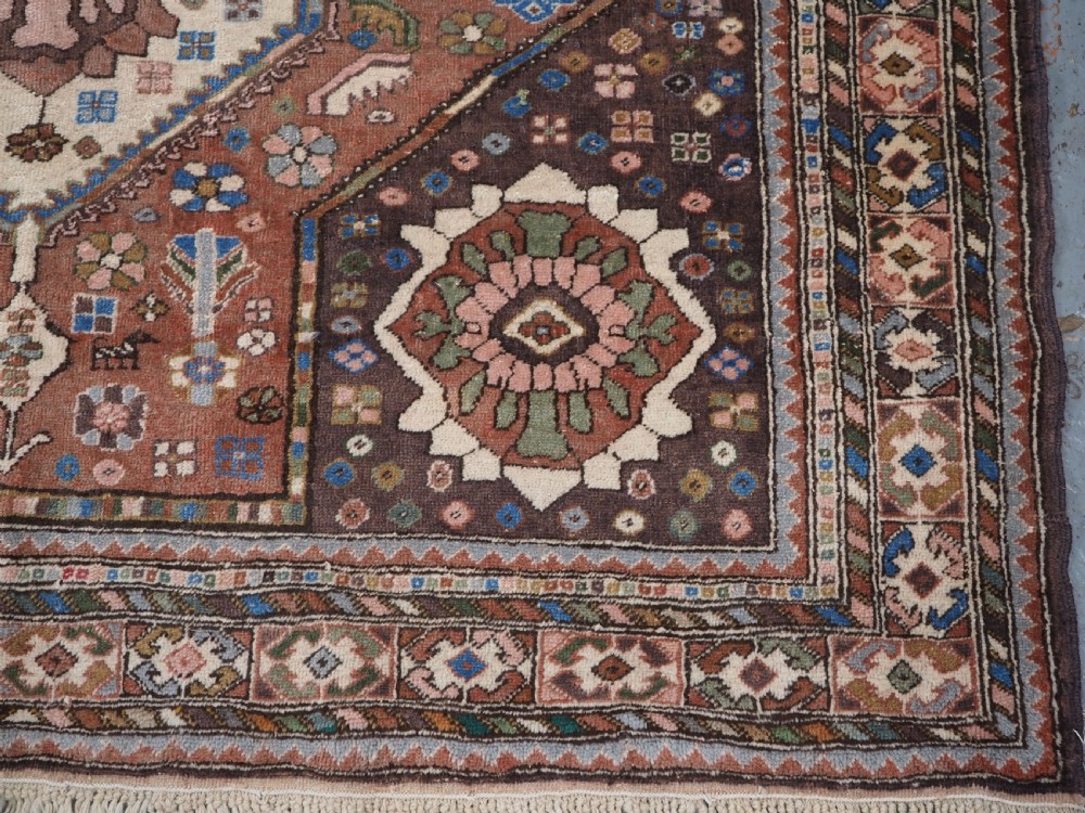 OLD ABEDEH VILLAGE RUG OF TRIBAL DESIGN, SOFT COLOURS, CIRCA 1930. View XIII