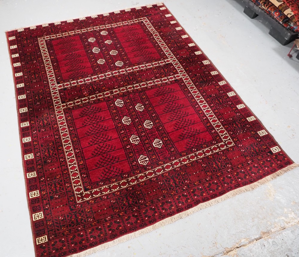OLD AFGHAN VILLAGE RUG OF ERSARI ENSI DESIGN, CIRCA 1920. View II