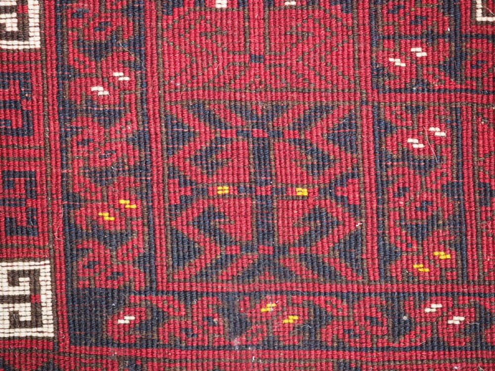 OLD AFGHAN VILLAGE RUG OF ERSARI ENSI DESIGN, CIRCA 1920. View XI