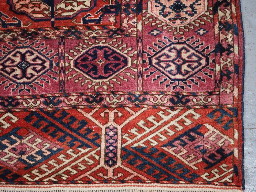 ANTIQUE TEKKE TURKMEN RUG, SUPERB COLOUR, COCHINEAL HIGHLIGHTS, CIRCA 1900. View XI