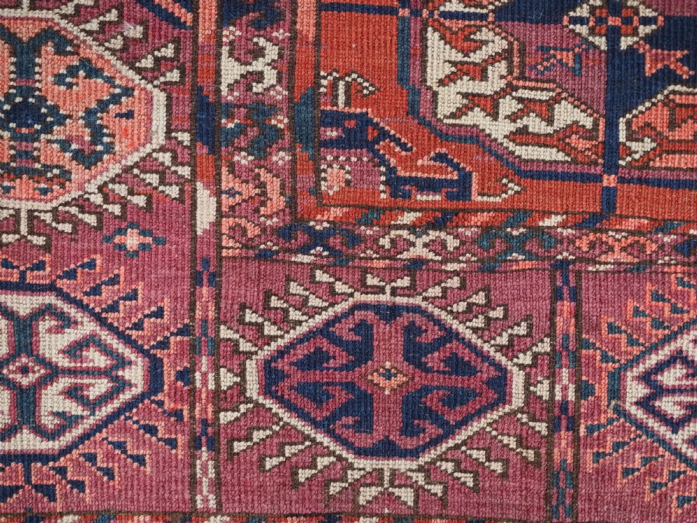 ANTIQUE TEKKE TURKMEN RUG, SUPERB COLOUR, COCHINEAL HIGHLIGHTS, CIRCA 1900. View XII