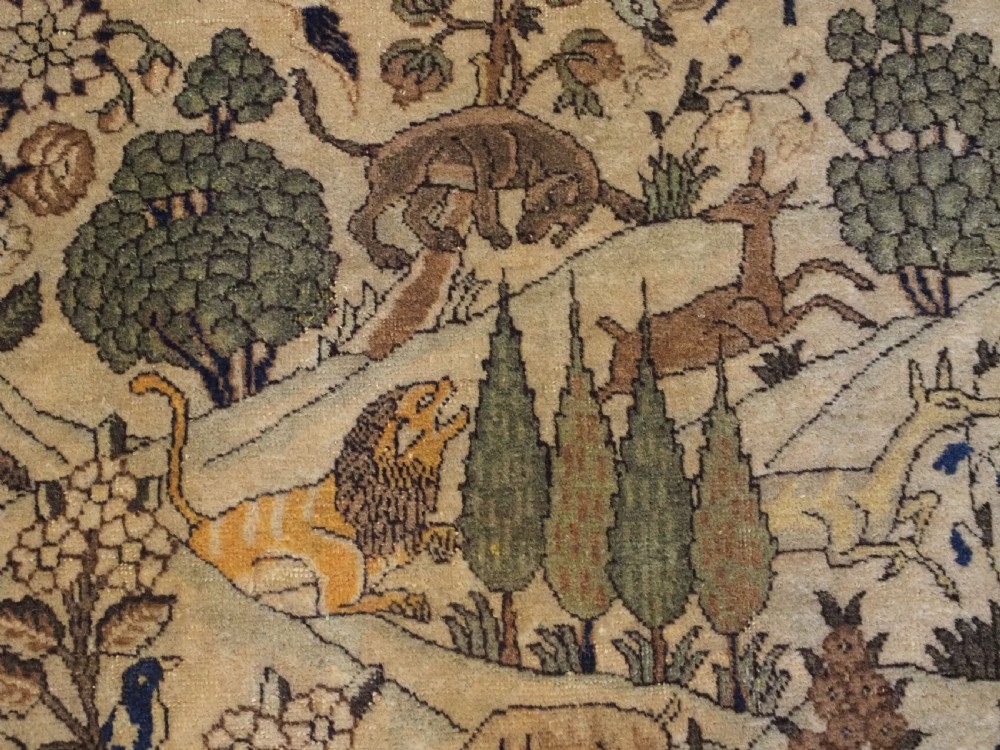 ANTIQUE TABRIZ RUG OF GARDEN DESIGN, EXCELLENT CONDITION, CIRCA 1920. View X