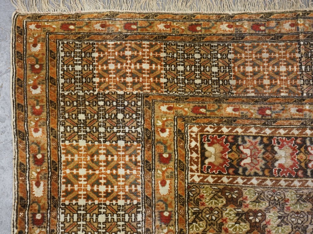 ANTIQUE TURKISH PANDERMA / BANDIRMA PRAYER RUG WITH GREEN GROUND, CIRCA 1900. View VII