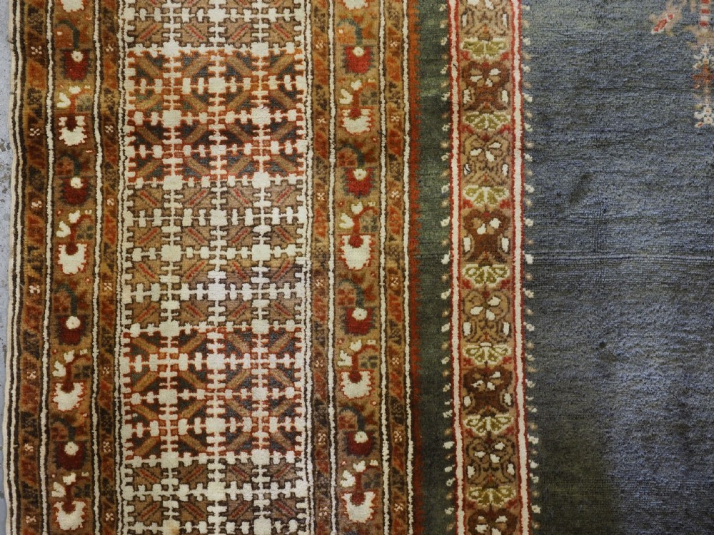 ANTIQUE TURKISH PANDERMA / BANDIRMA PRAYER RUG WITH GREEN GROUND, CIRCA 1900. View VIII