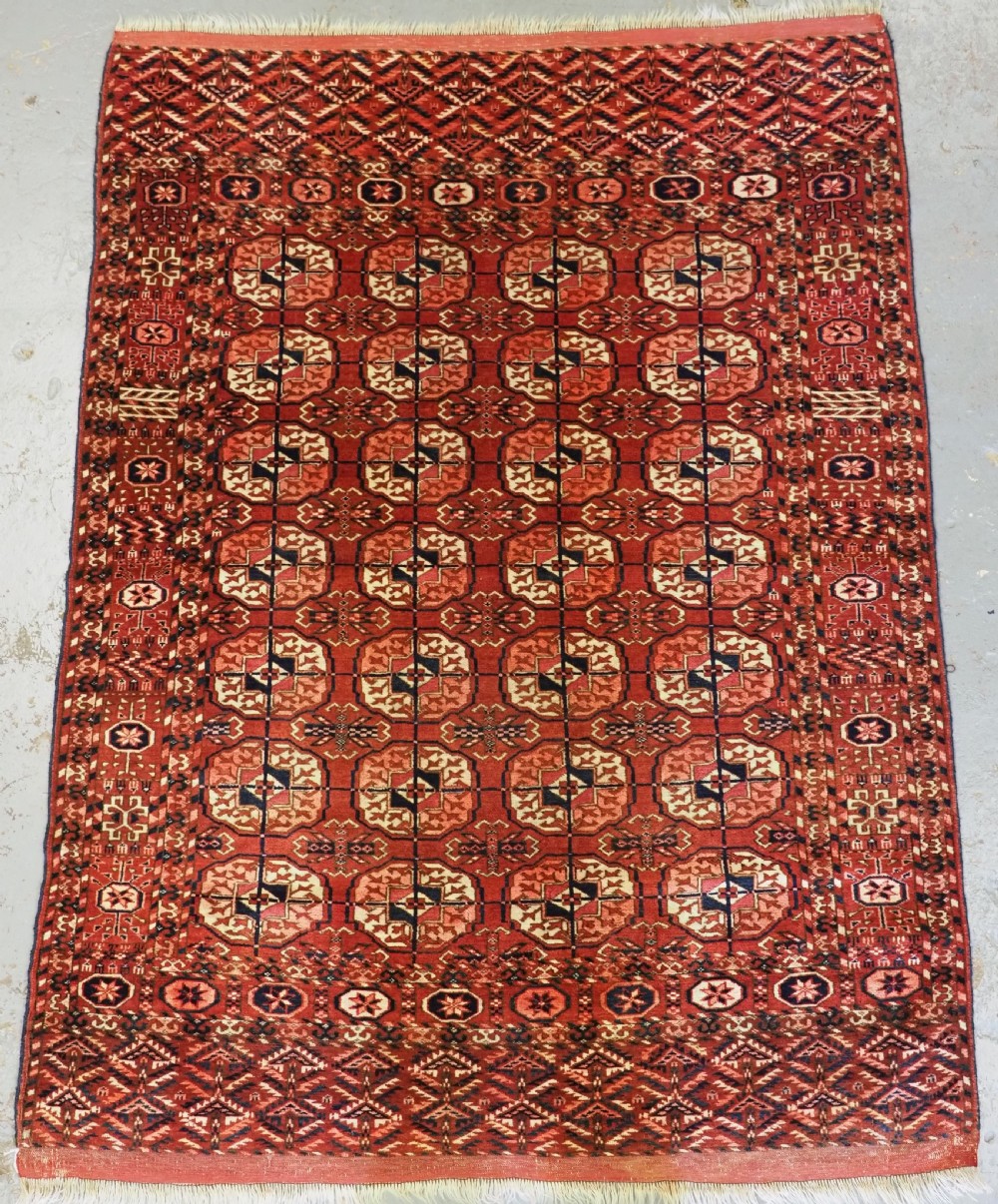 ANTIQUE TEKKE TURKMEN 'DOWRY' RUG, SMALL SIZE AND VERY FINE WEAVE, CIRCA 1870/80.