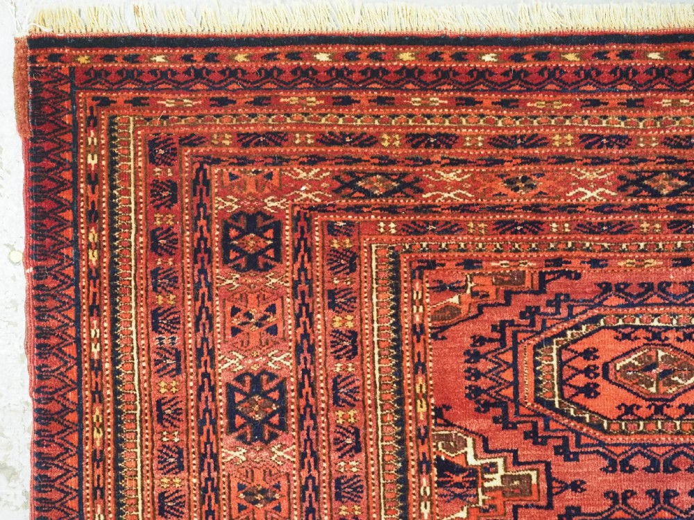 ANTIQUE TEKKE TURKMEN CHUVAL FACE WITH 'SALOR' TURRETED GULS, CIRCA 1900. View V