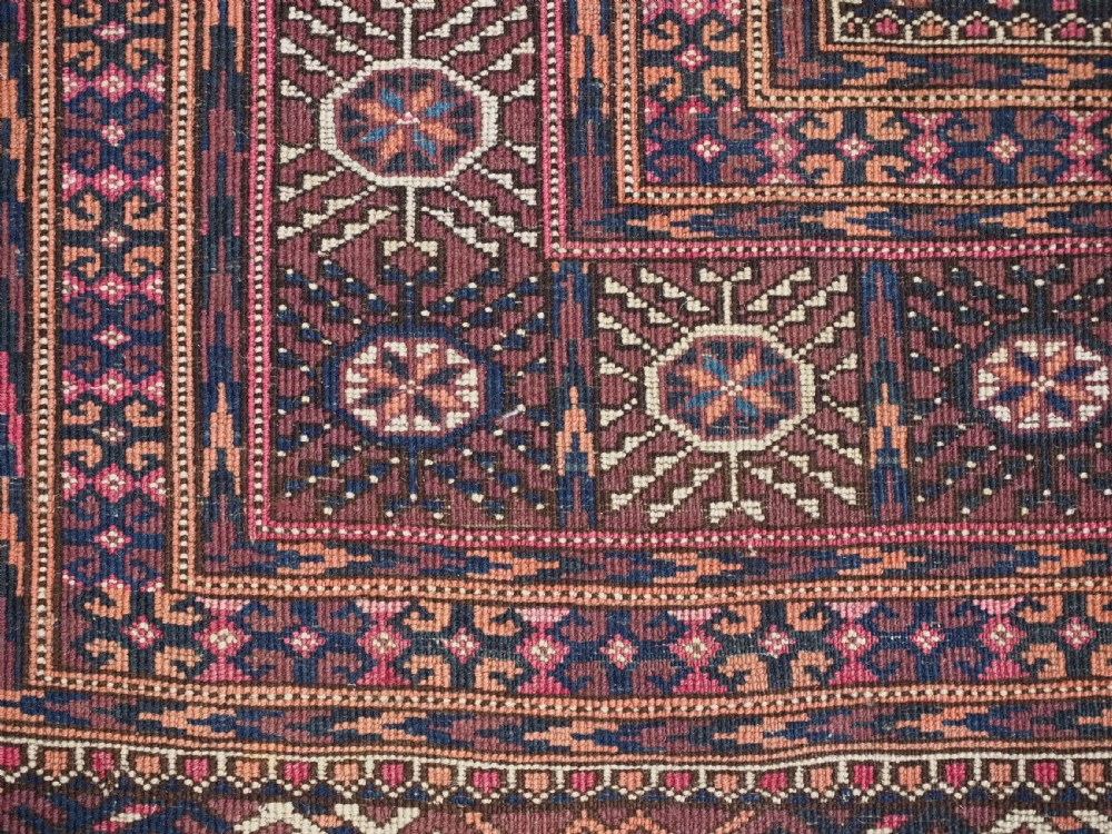 ANTIQUE TEKKE TURKMEN RUG, COCHINEAL DYE HIGHLIGHTS, CIRCA 1900. View XIII