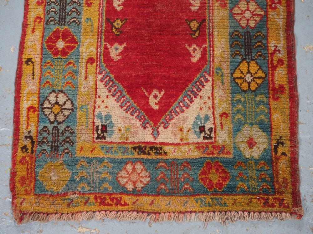 ANTIQUE TURKISH OUSHAK RUG, SMALL SIZE WITH SUPERB COLOUR, CIRCA 1900. View V