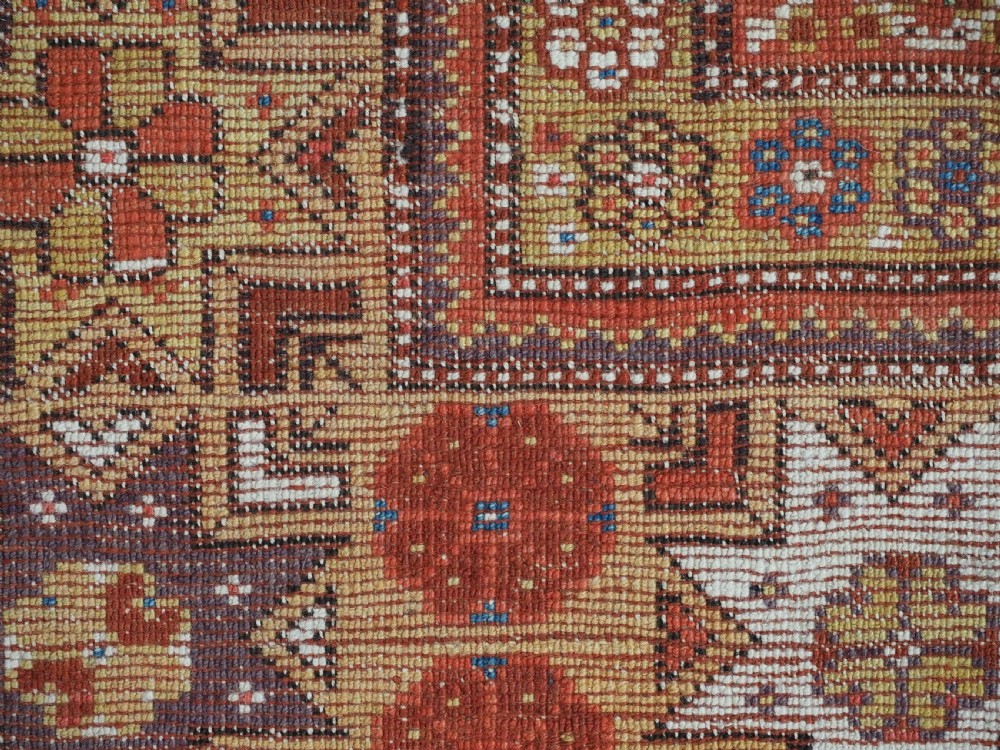 ANTIQUE TURKISH MILAS PRAYER RUG, STAR & ROSETTE BORDER, CIRCA 1800-1825. View XIII