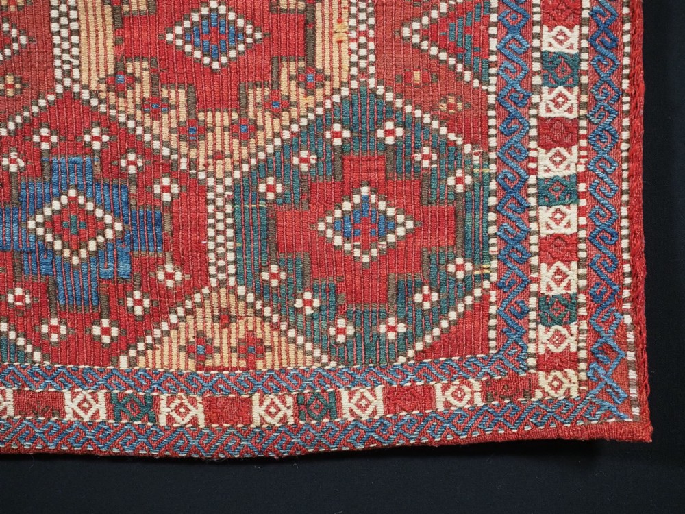 ANTIQUE VANITY BAG BY THE AZERI TRIBES OF AZERBAIJAN, EXCELLENT CONDITION, CIRCA 1900. View VII
