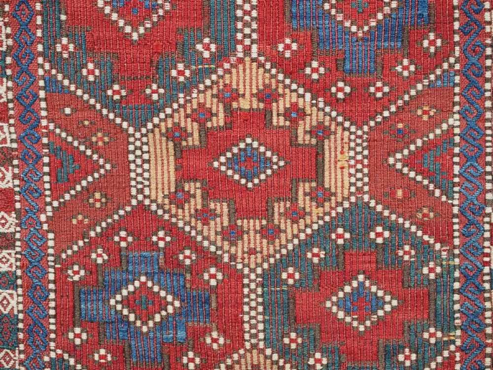 ANTIQUE VANITY BAG BY THE AZERI TRIBES OF AZERBAIJAN, EXCELLENT CONDITION, CIRCA 1900. View VIII