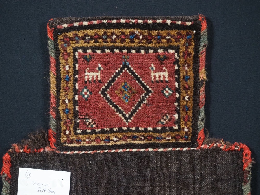 ANTIQUE SALT-BAG (NAMAKDAN) FROM THE VARAMIN REGION NOMADS, CIRCA 1900. View V