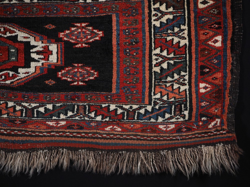 ANTIQUE VARAMIN REGION PILED MAFRASH PANEL, TRADITIONAL MEDALLION DESIGN, CIRCA 1900. View V