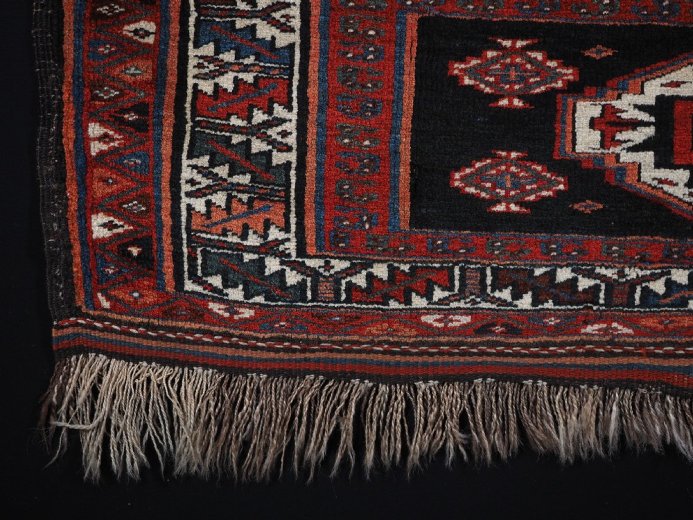 ANTIQUE VARAMIN REGION PILED MAFRASH PANEL, TRADITIONAL MEDALLION DESIGN, CIRCA 1900. View VI