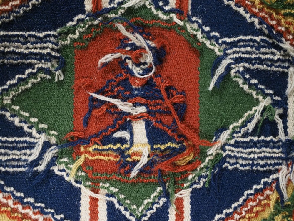 ANTIQUE SWEDISH CARRIAGE CUSHION COVER FACE, NINE LADIES IN TRADITIONAL DRESS, MID 19TH CENTURY. View VIII