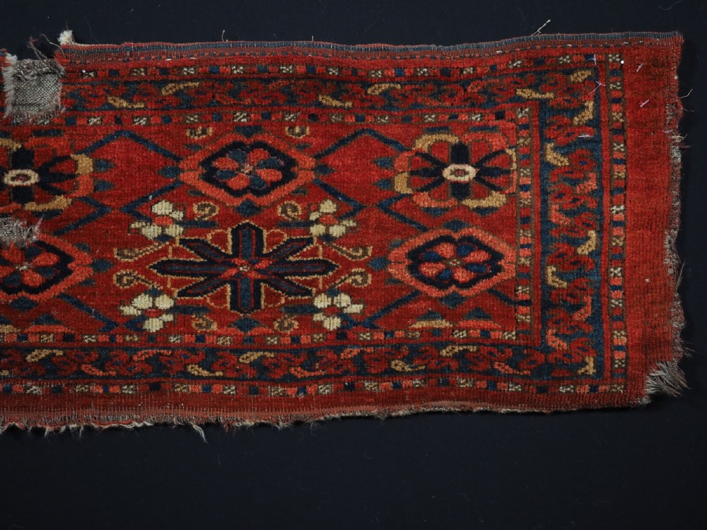 ANTIQUE ERSARI BESHIR TURKMEN TORBA WITH MINA KHANI DESIGN, CIRCA 1870. View II