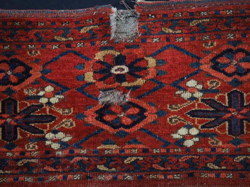 ANTIQUE ERSARI BESHIR TURKMEN TORBA WITH MINA KHANI DESIGN, CIRCA 1870. View IV