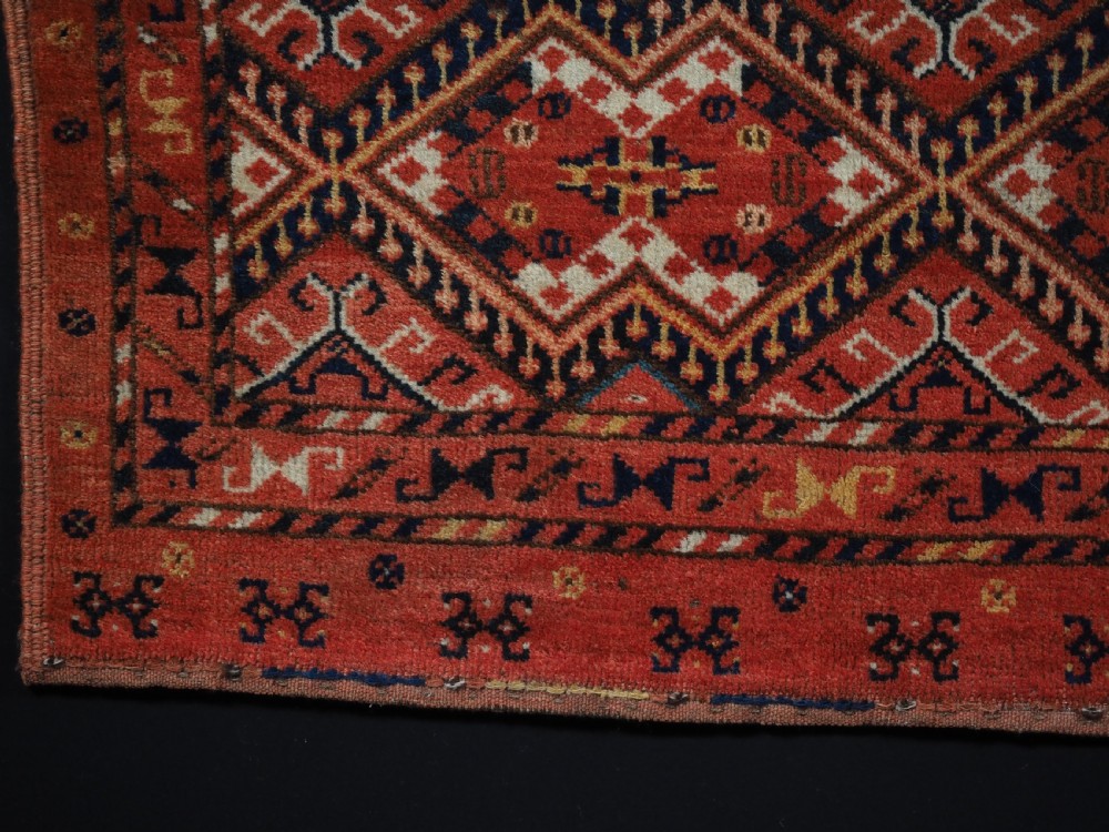 ANTIQUE ERSARI BESHIR TURKMEN TORBA WITH IKAT DESIGN, GREAT CONDITION, CIRCA 1890. View V