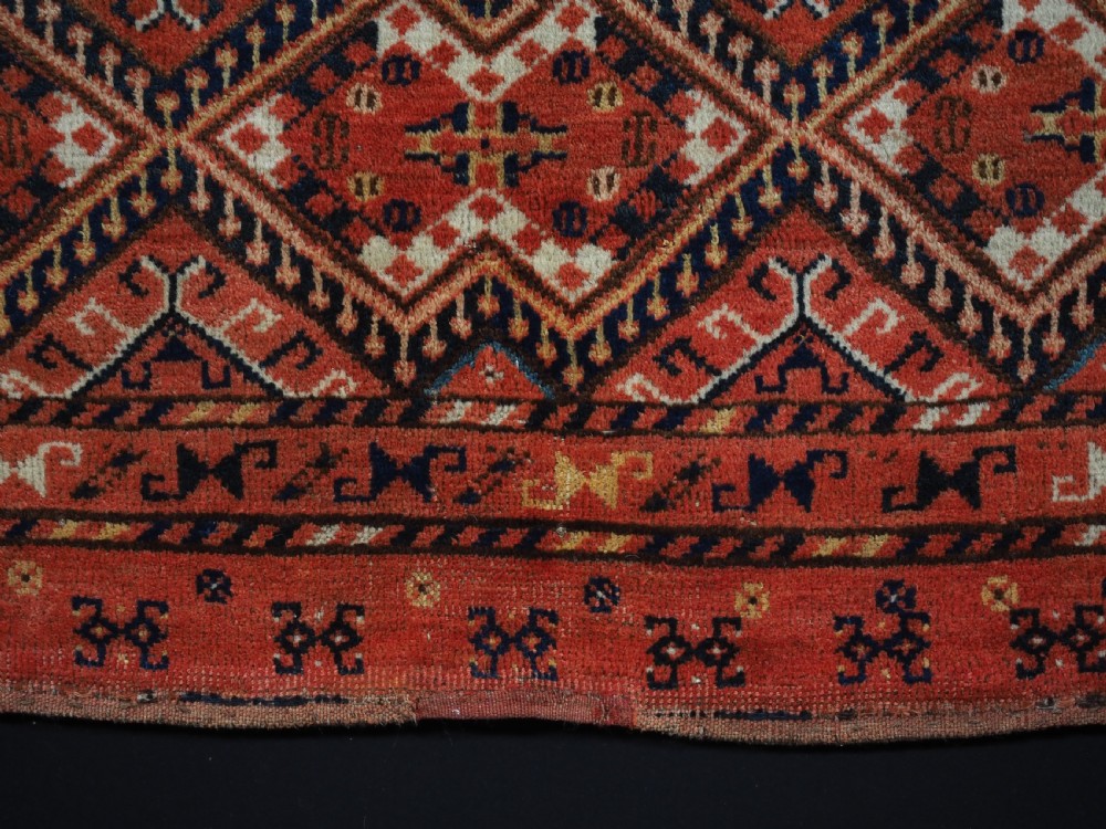 ANTIQUE ERSARI BESHIR TURKMEN TORBA WITH IKAT DESIGN, GREAT CONDITION, CIRCA 1890. View VI