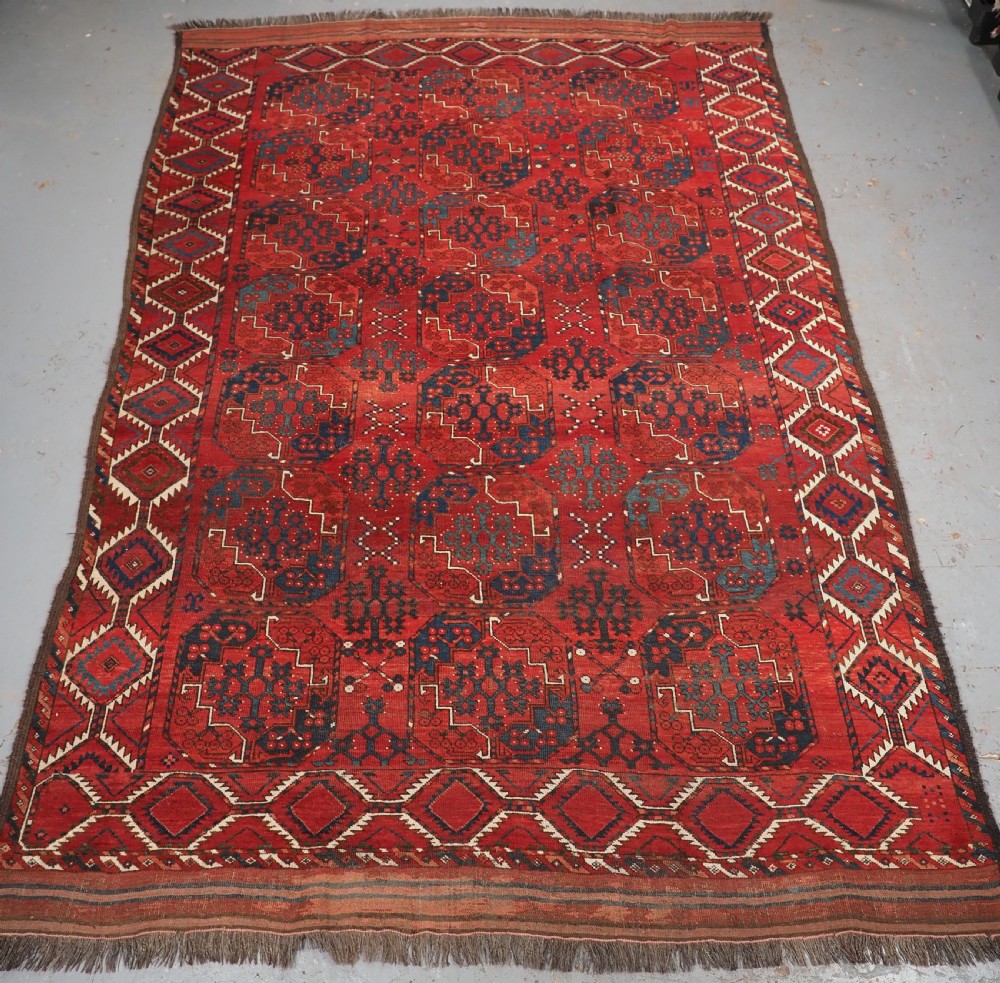 ANTIQUE ERSARI TURKMEN MAIN CARPET, SUPERB COLOUR, CIRCA 1870.