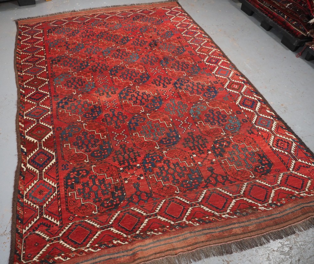 ANTIQUE ERSARI TURKMEN MAIN CARPET, SUPERB COLOUR, CIRCA 1870. View II
