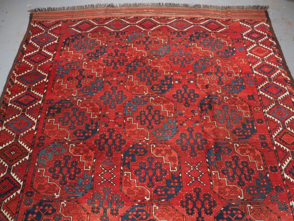 ANTIQUE ERSARI TURKMEN MAIN CARPET, SUPERB COLOUR, CIRCA 1870. View III