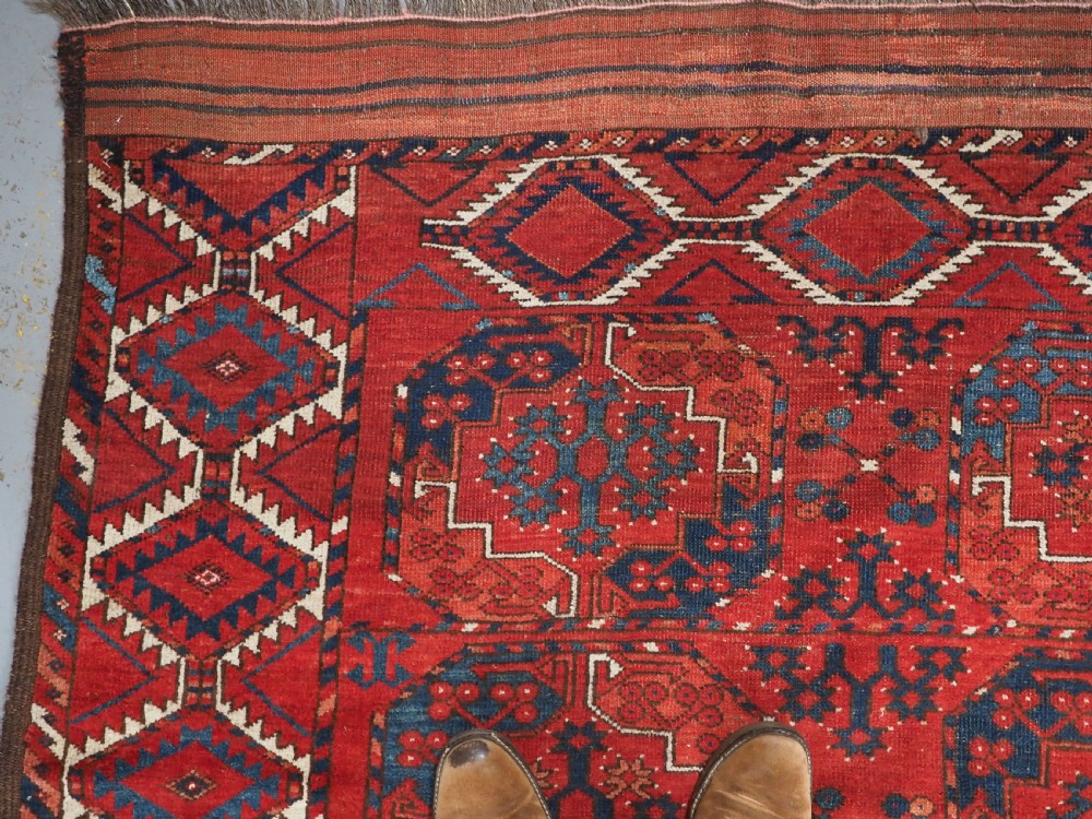 ANTIQUE ERSARI TURKMEN MAIN CARPET, SUPERB COLOUR, CIRCA 1870. View VI